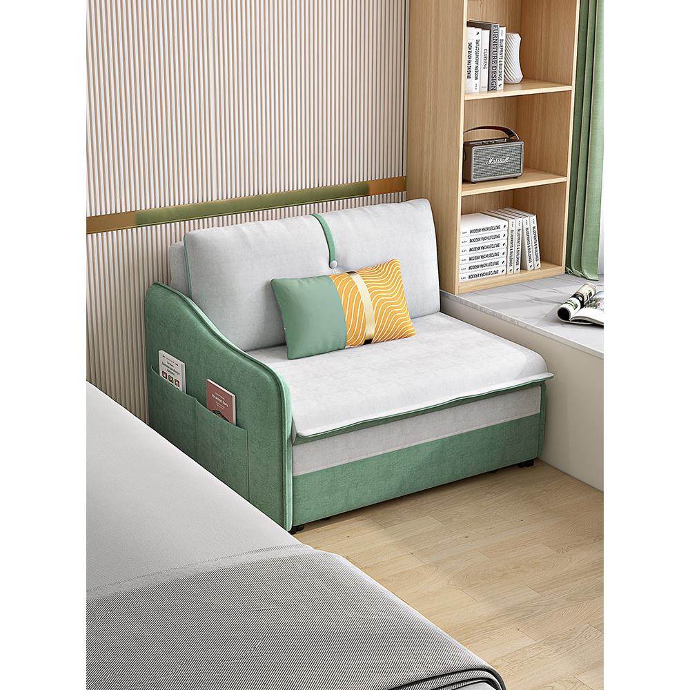 单边扶手收纳儿童布艺沙发床折叠两用多功能可伸缩单人位2022新款