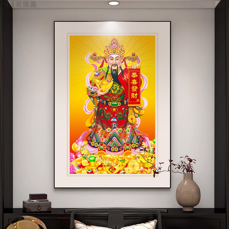 富瑞装饰画中堂画中式福禄寿仙鹤