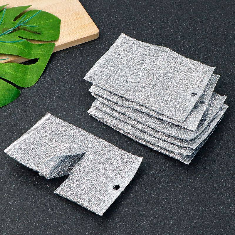 双层银丝钢丝洗碗布 厨房刷锅刷碗擦灶台 加厚家用清洁抹布