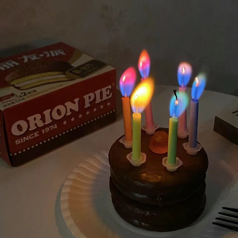 ins彩色火焰生日蜡烛 纪念日派对拍照蛋糕网红装饰小插件