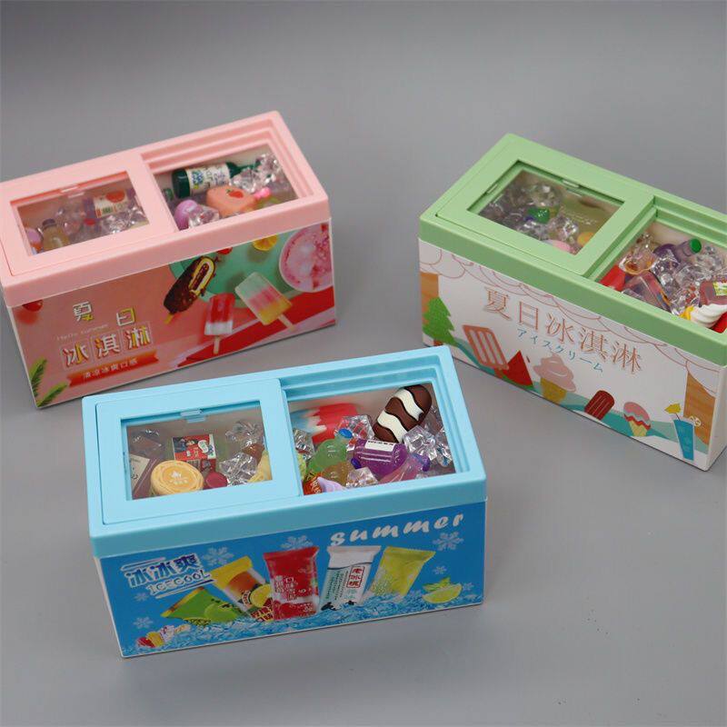 仿真迷你超市雪糕冰箱冰柜微缩模型娃娃摆件儿童过家家玩具