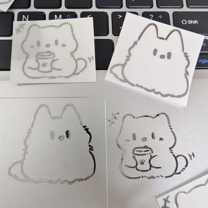 新款奶茶小猫咪3d立体金属贴龙猫手机平板笔记本电脑耳机装饰贴纸