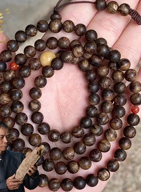 文莱佛珠沉香手串沉水级