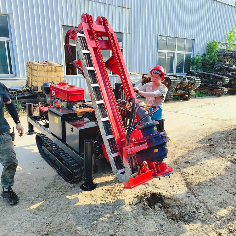 地螺丝履带式植入机大棚桩钻孔拧地钉打桩机可入户气推潜孔钻