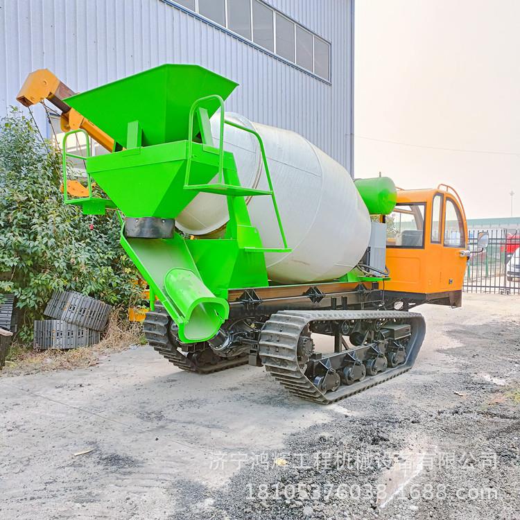 多型号履带式混凝土商硂站 野外路况砂浆罐车 修路建房水泥搅拌车