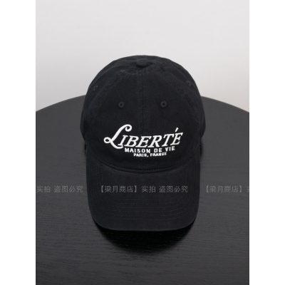 [梁月商店]黑色经典潮牌鸭舌帽