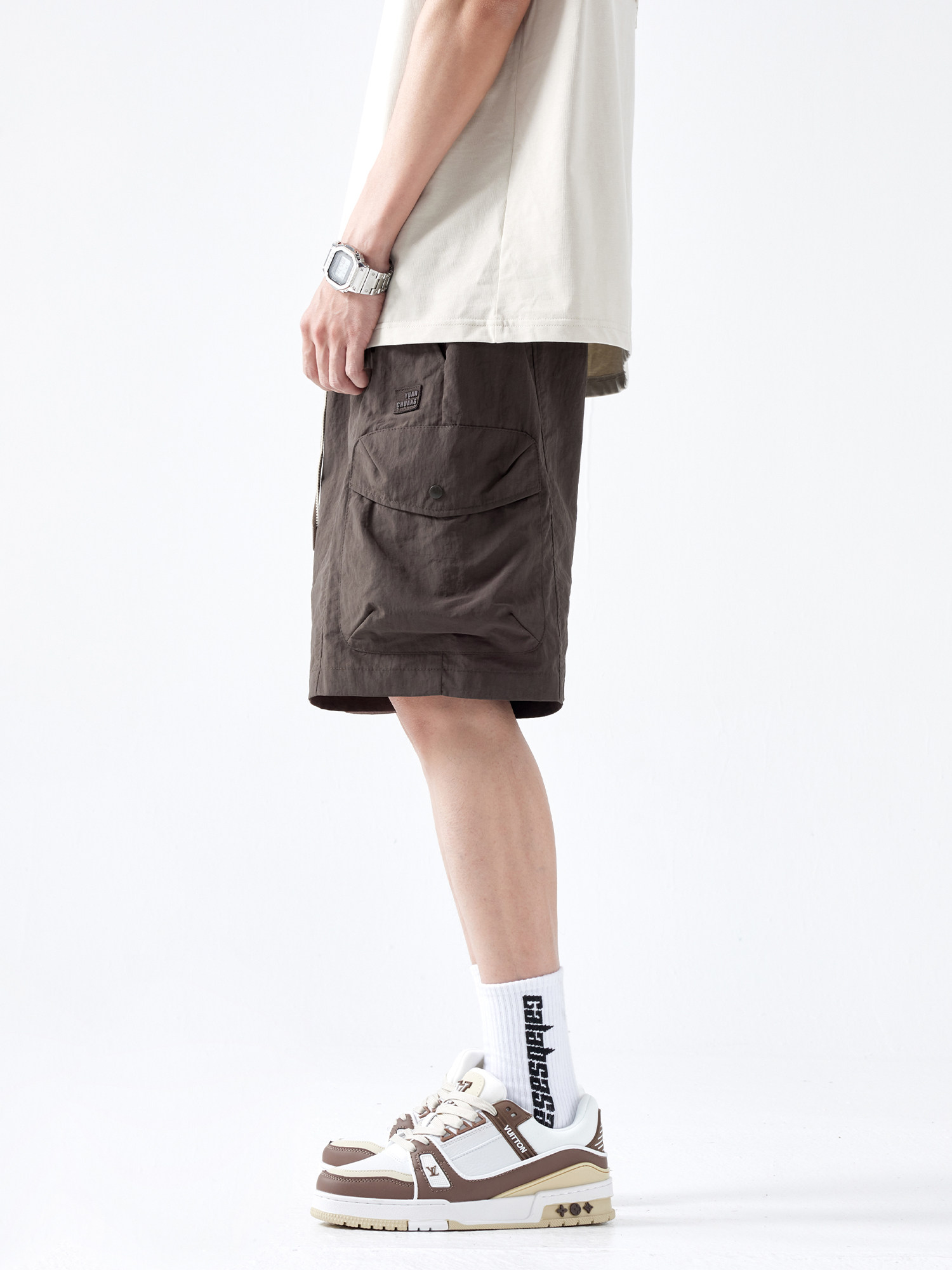 RHRB JAPANESE MENS SHORTS SUMMER THIN COOL FEELING QUICK DRY TIDE BRAND FIVE-POINT LOOSE ATHLEISURE PANTS MEN