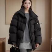 捷克白鹅绒 致家同款 轻雪羽绒服24冬新款 面包服中长款 泡芙羽绒