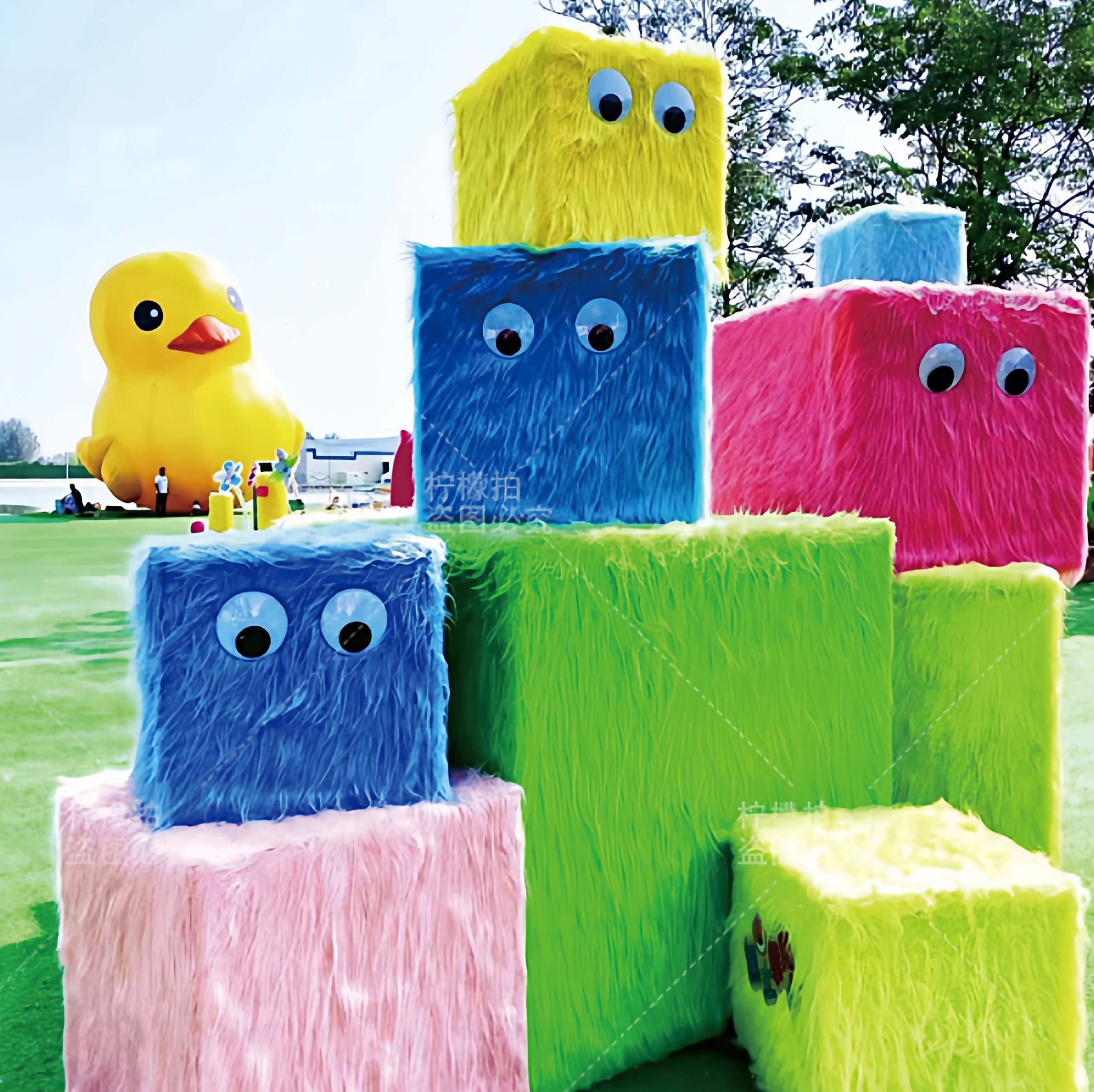 冬季网红多巴胺长毛绒公仔装饰