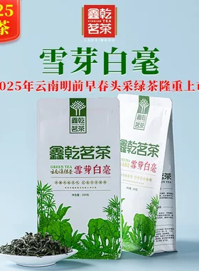 鑫乾茗茶【春茶抢鲜】雪芽白毫鲜嫩翠绿大叶采摘滋味鲜甜