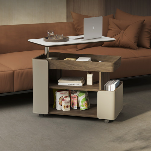 意式极简客厅岩板小茶几桌可移动小推车家用轻奢高级感移动小餐车