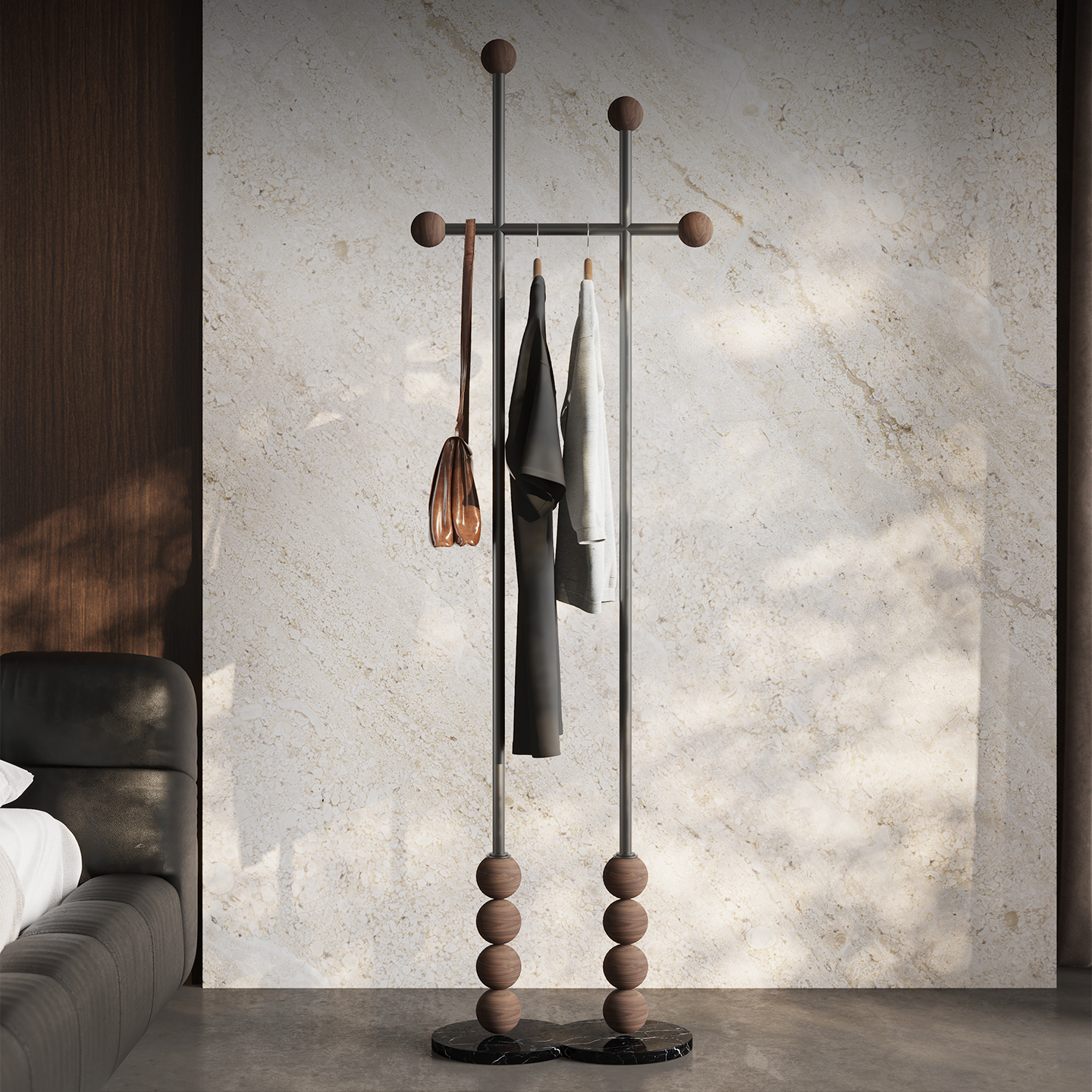 意式极简落地挂衣架衣帽架