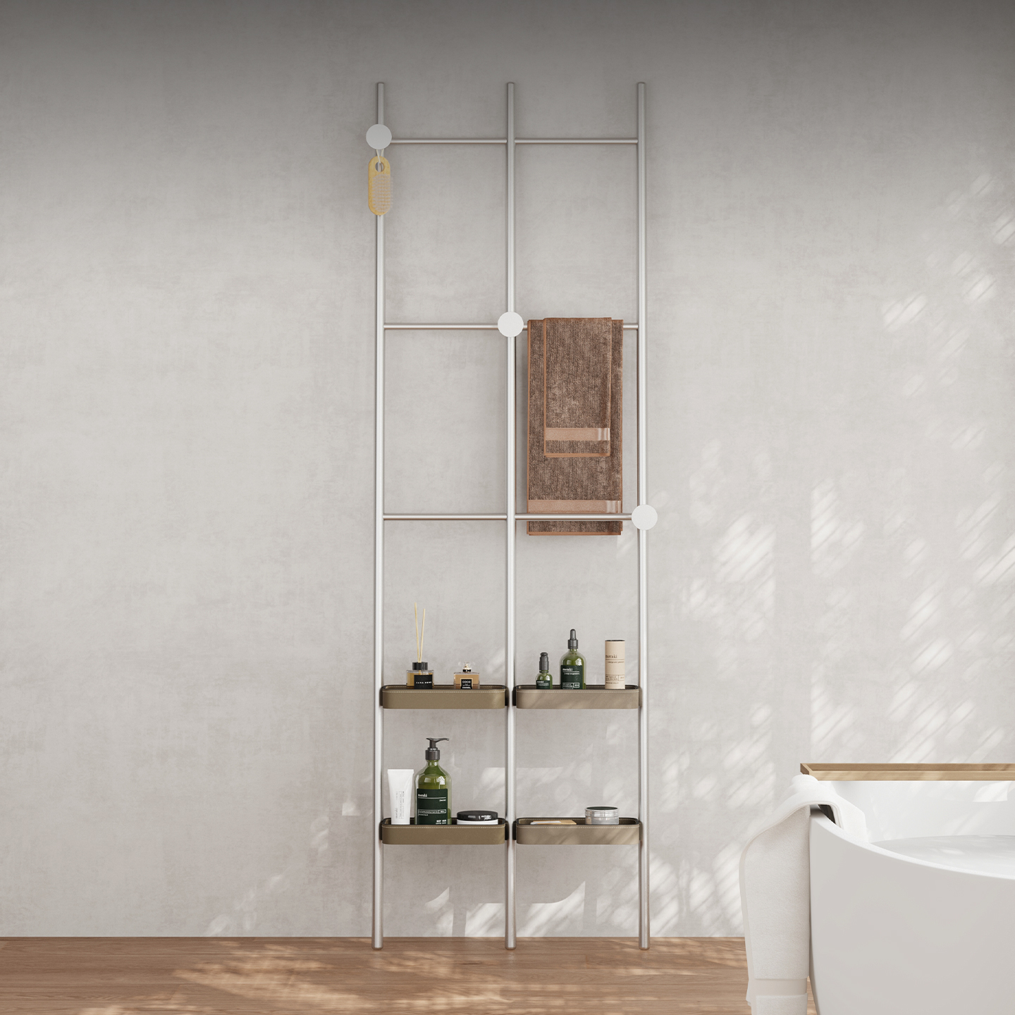 意式极简卫生间置物架多层收纳架