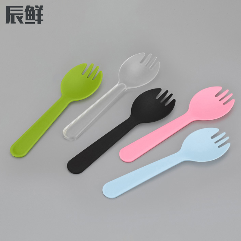 加厚一次性甜品蛋糕叉勺塑料叉勺烘焙咖啡勺蛋糕勺水果冰激凌勺