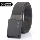 日本2026新款 防过敏尼龙腰带男塑料扣休闲潮流帆布皮带无金属安检