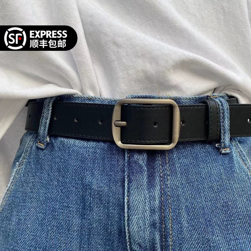 日本2025新款MUI针扣皮带男女潮ins韩版牛仔裤百搭年轻人简约腰带