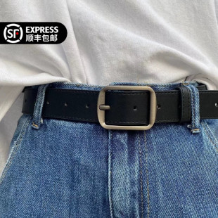 日本男女士2026新款针扣皮带潮ins韩版牛仔裤百搭年轻人简约腰带