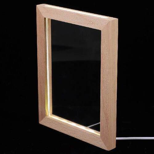 LED Photo Frame Night Light Cedar Wood Marcos Fotos