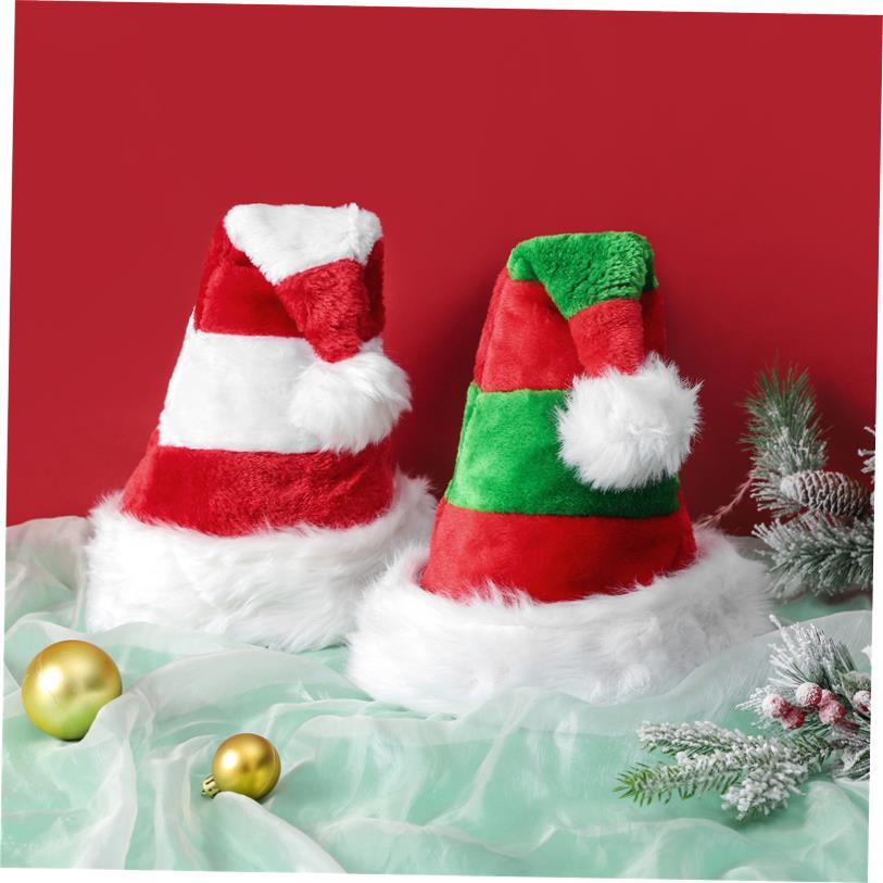 Children's Hat Gift Christmas Splice Red And Green Strip