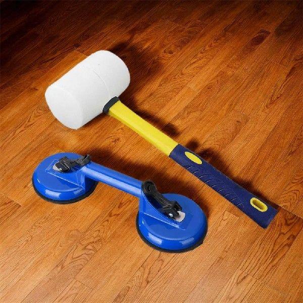 Floor Fixer Tool Glass Lifting Suction Cups Blue Kit