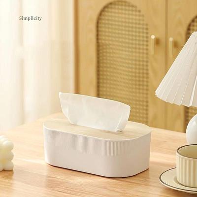 1pc Nordic Simplicity Style Tissue Box with Wooden Cover Hom