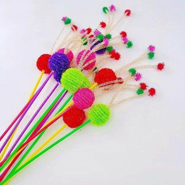 Cat Toy Elastic Ball Cats Stick Teaser Cat Toys Interactive