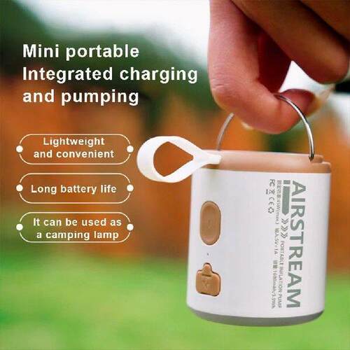 Electric Air Pump with Camping Light Portable Air Pump