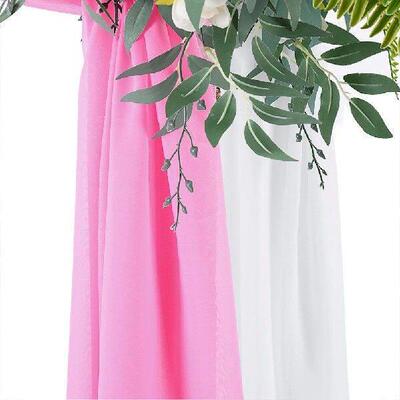 1pc/2pcs 70*550cm Elastic Chiffon Arch Drapery For Wedding