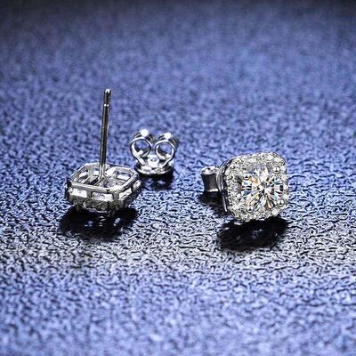 Real Moissanite Stud Earrings For Boys Girls 1CT 2CT Platinu