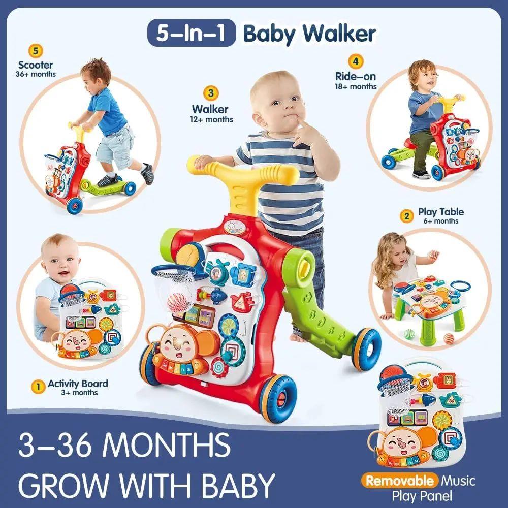 Baby Walker 5 in 1 Sit-to-Stand Learning Scooter Balance Bik