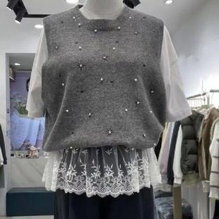 Mesh Sheer Lace Shirt Mini Fashionable Extender Womens