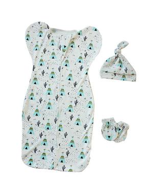 3Pcs Baby Sleeping Bags Soft Swaddle Muslin Blanket Printed