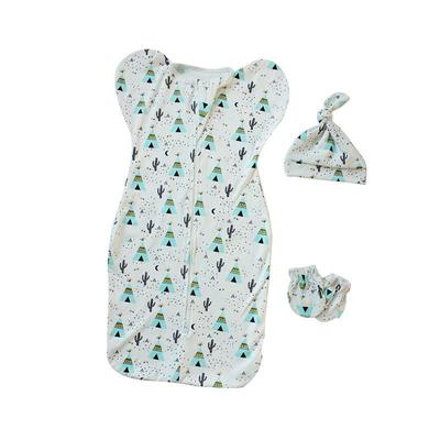 3Pcs Baby Sleeping Bags Soft Swaddle Muslin Blanket Printed