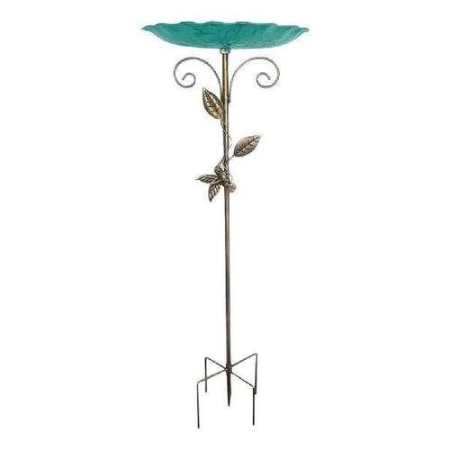 Standing Bird Bath with Metal Stake Outdoor Birdbaths Rust