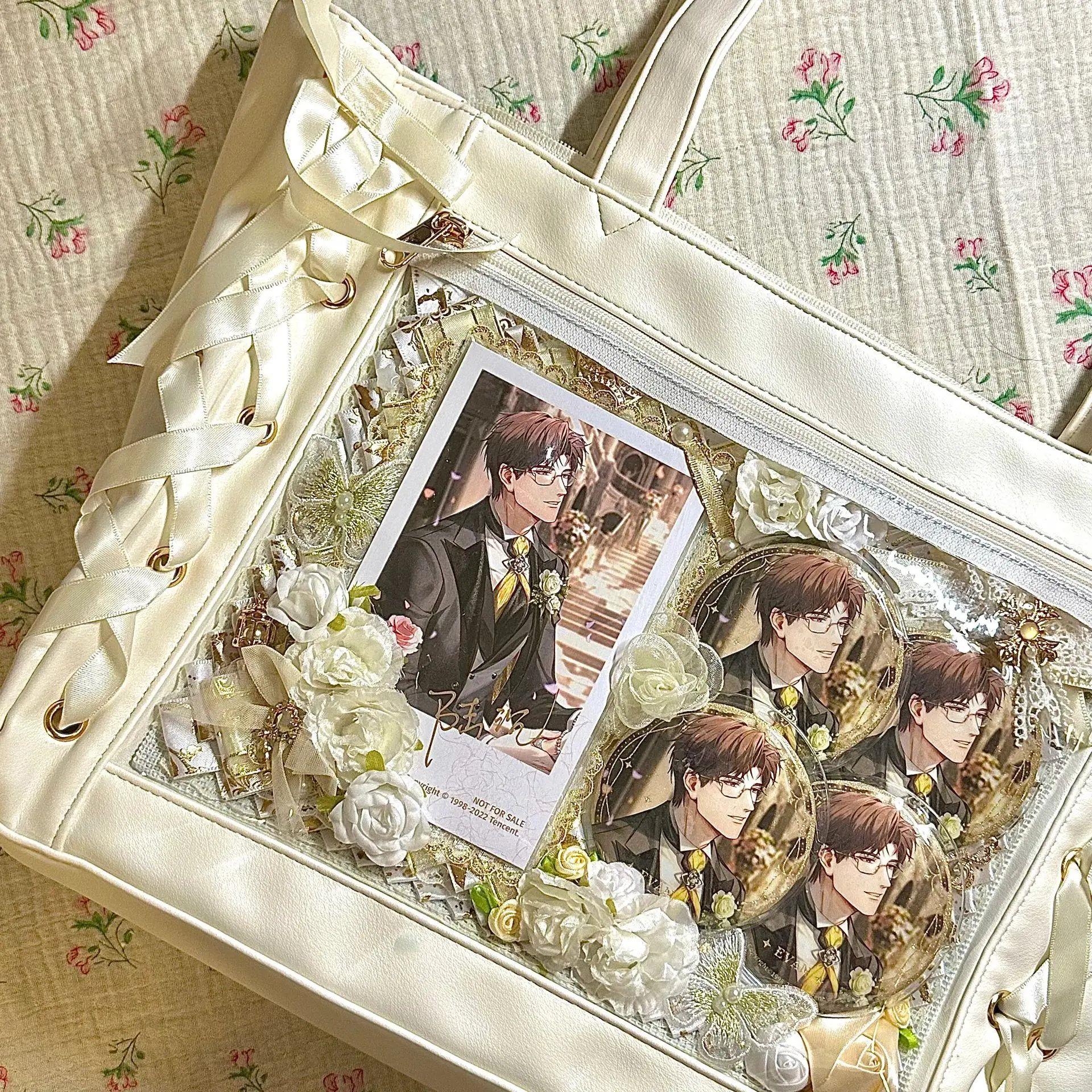 Inner jk ribbon ita bag large capacity bow wmen shoulder ba