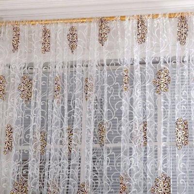 Embroidered Sheer Curtains For Bedroom White Tulle Window