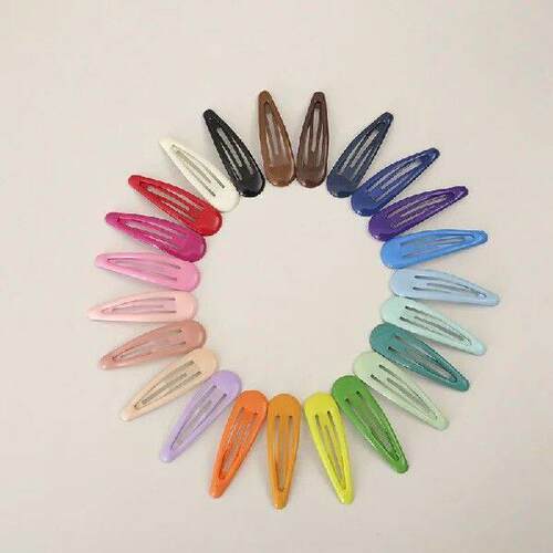 50pcs/lot Random Colorful Tone Snap Hair Clips 3-5cm Craft