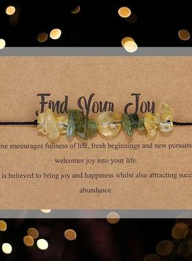 Healing Chakra Gravel Beaded Bracelet with Wish Card for Wom