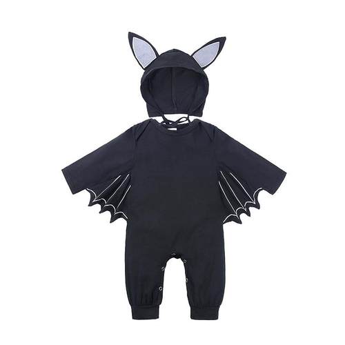 Halloween Baby Black Bat Costume Cosplay Romper Jumpsuit Inf