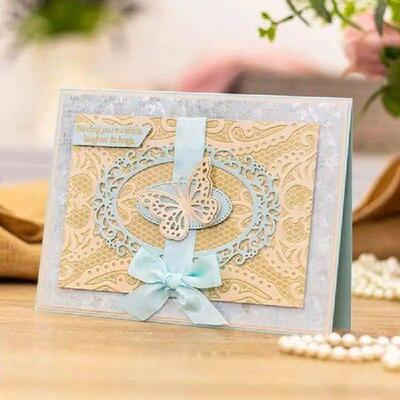 97BA Three Butterflies Metal Cutting Dies Stencil DIY