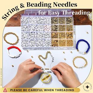 Beads Set For Spacer Girls Making Letter Bracelet Gold Diy