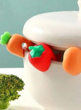 3Pcs Silicone Pot Lid Anti-spill Rack Heat-resistant