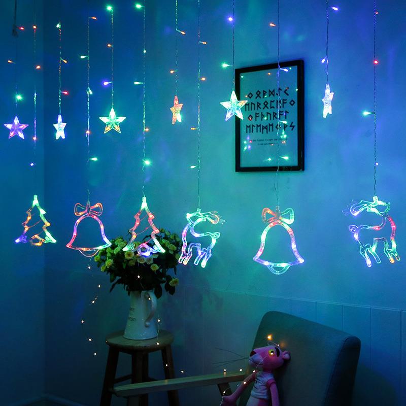 Christmas Led Curtain Lights Colored Lights Fawn Snowflake B