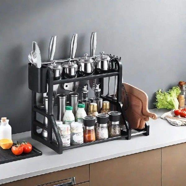 Kitchen Organizer Shelf Double-Deck Household Plastic