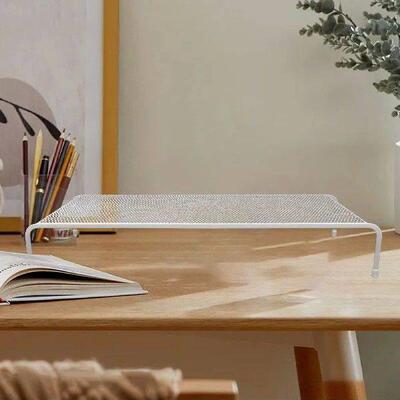 Metal Monitor Stand White Single Layer Extra Laptop Riser