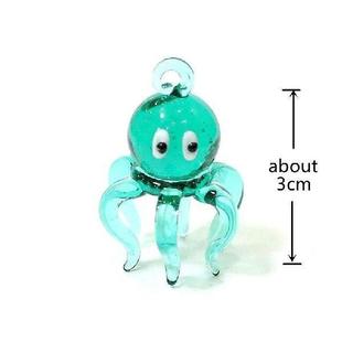 Cute Tiny Octopus Murano Glass Charm Pendant Aquarium Decor