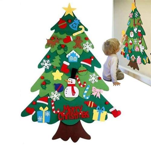 DIY Felt Christmas Tree with 3 Meters LED String Light for K