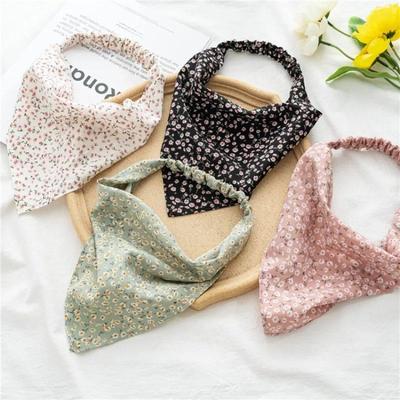 Chiffon Printing Flower Bandana Hair Scarf Headband for Wome