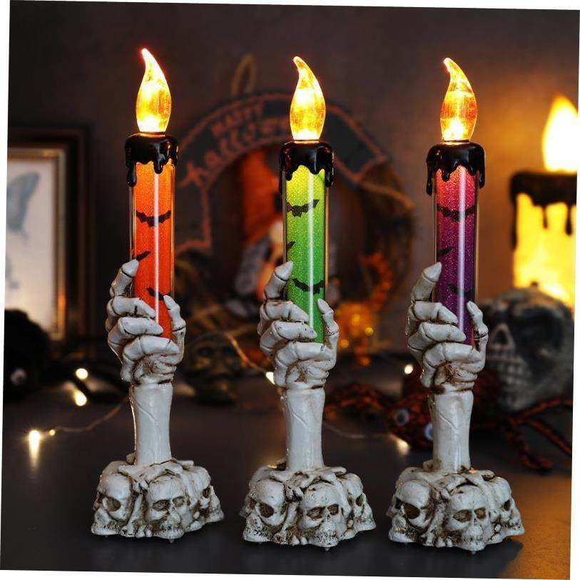 Halloween Candle Lamp Skeleton Hand Holding Candle Lamp Ghos