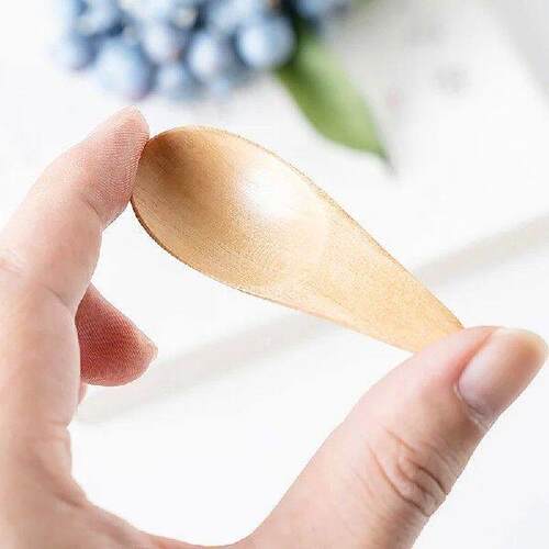 Wood Mini Tea Spoon Condiment Scoop Flatware Coffee Tea